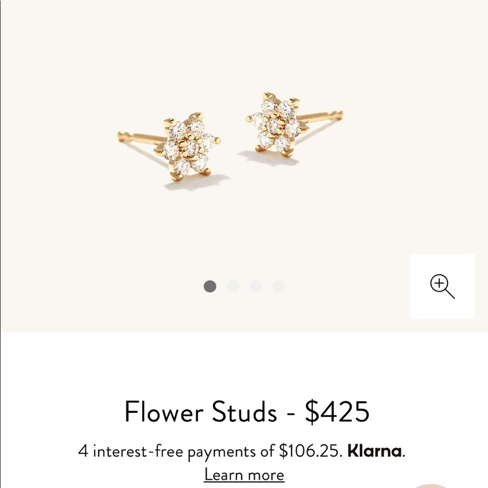 MEJURI 14k gold diamond flower studs